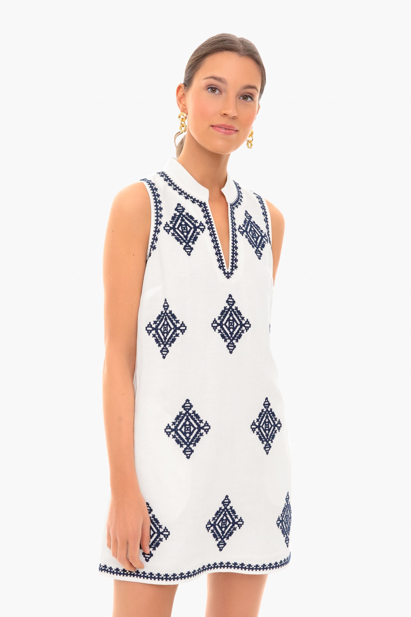 Ivory and Navy Celeste Dress