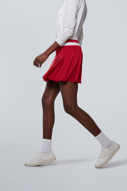 Retro Red 15 Inch Lydia Tennis Skirt