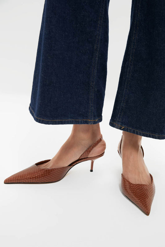 Miele Snake Paola Mid Heels