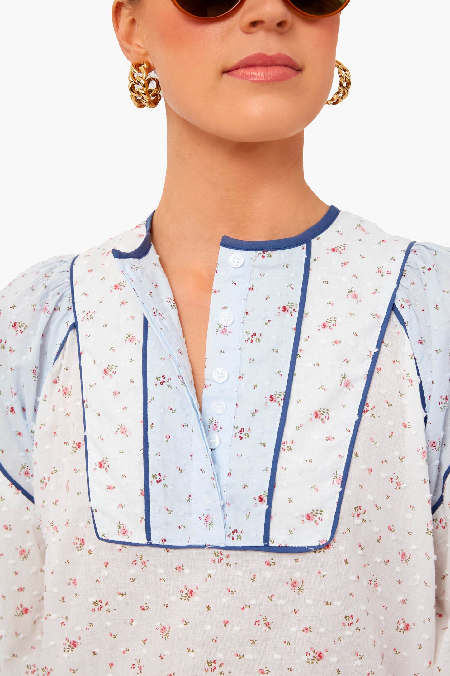 Ditsy Blue And White Rebecca Shirt