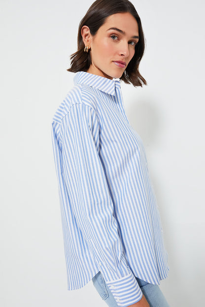 Light Blue Stripe Nadine Boyfriend Button Down