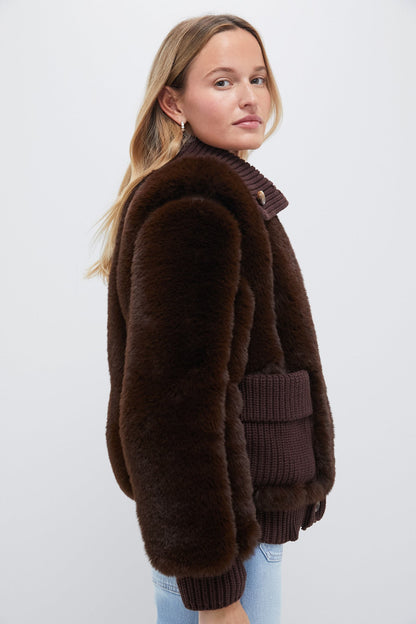 Mahogany Faux Fur Walden Jacket