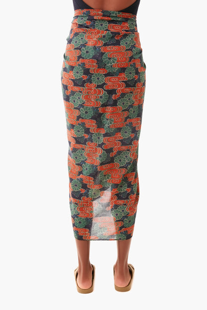 Forest Cloud Floral Printed Paz Coverup