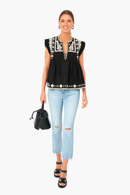 Black Holly Soutache Vest Top