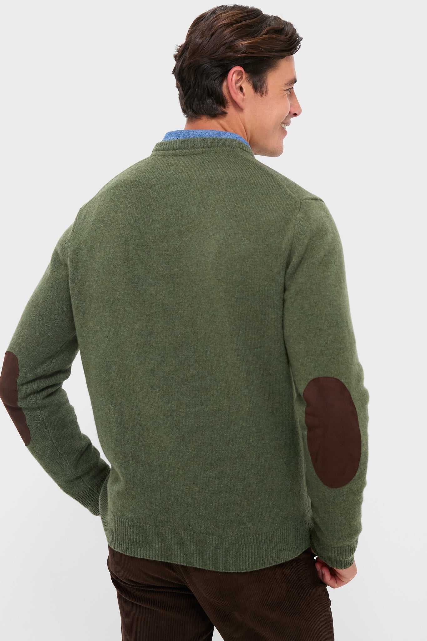 Olive Essential Patch Crew Neck Sweater