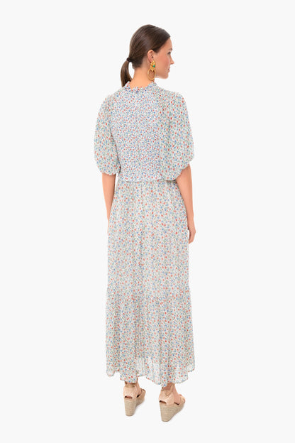 Multi Bubbie Ditsy Bubble Sleeve Maxi