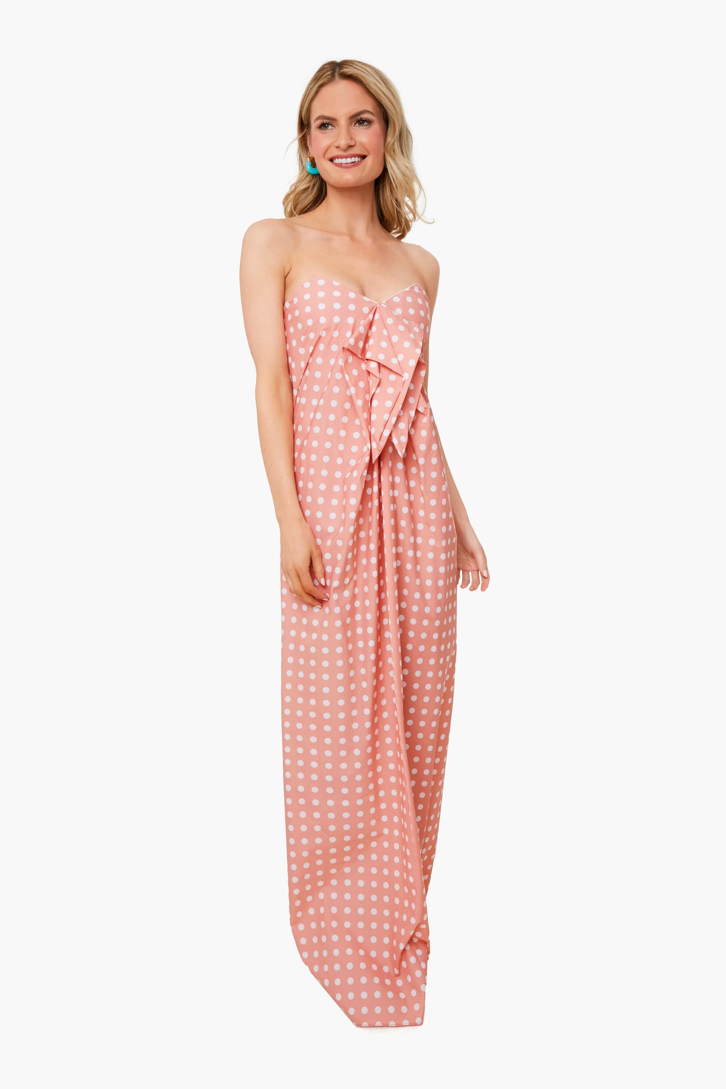 Blush White Polka Dot Kaia Dress