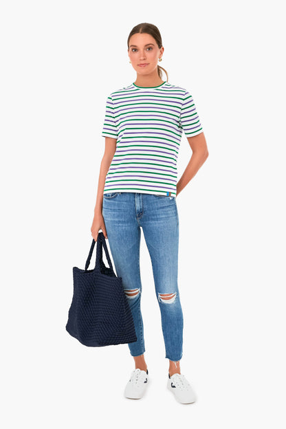 White Green and Grape Stripe The Modern