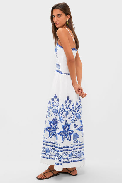 Shell Garden Off-White Sleeveless Midi Dress