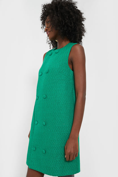 Emerald Green Tweed Bianca Dress