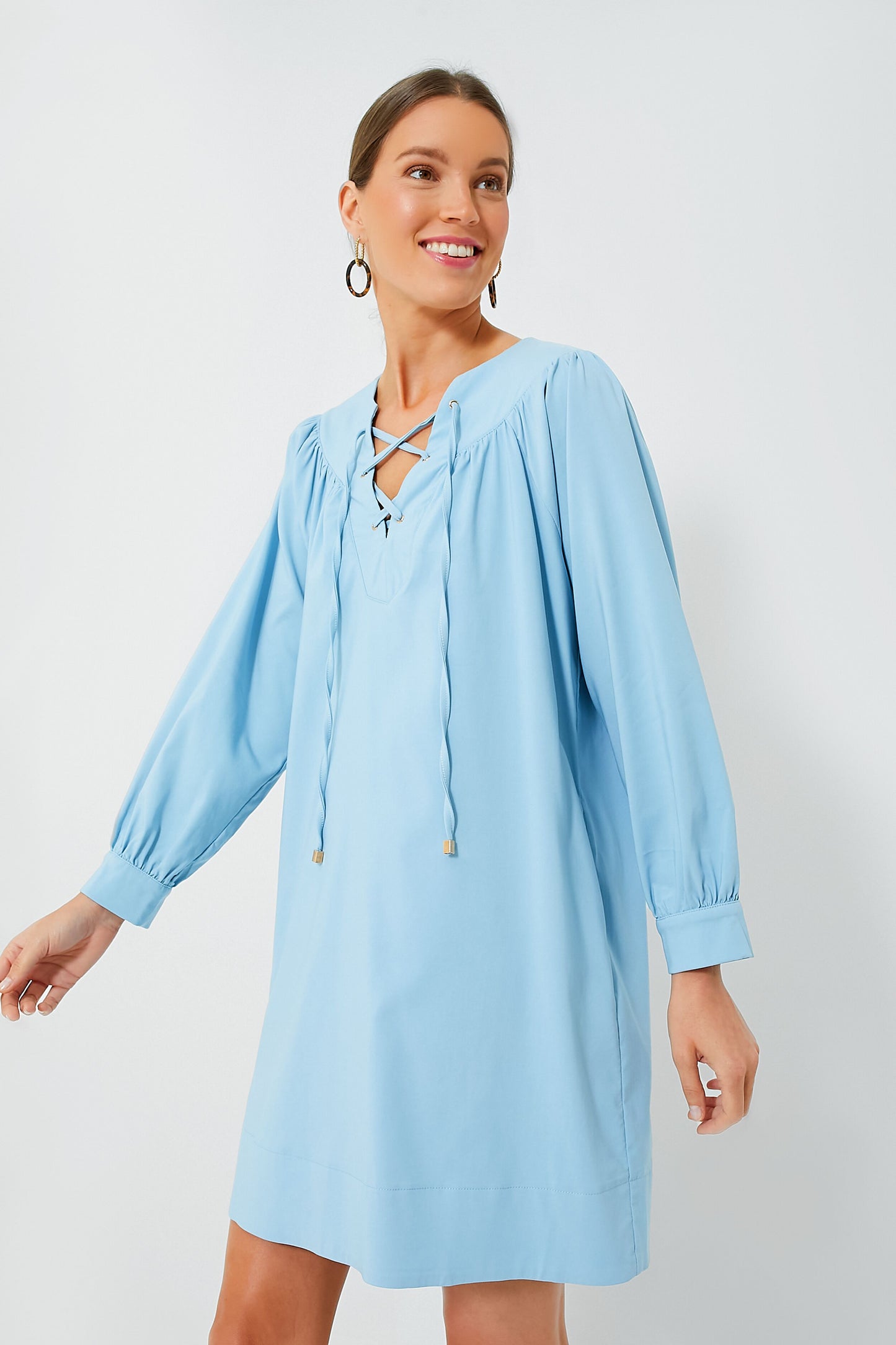 Blue Tie Front Robbie Dress