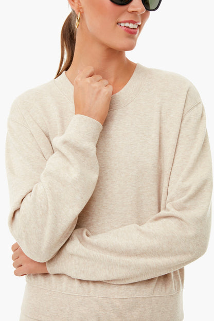 Heather Latte Classic Crew Sweatshirt