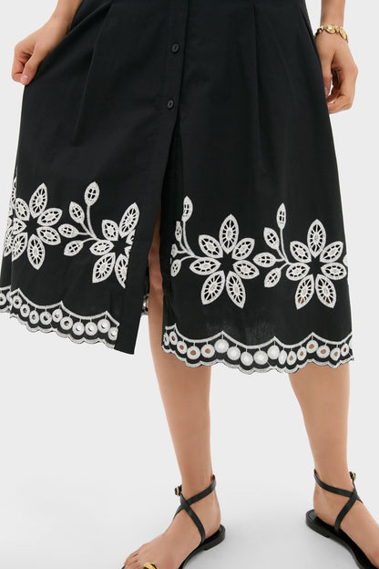 Black Natural Isidora Midi Shirt Dress