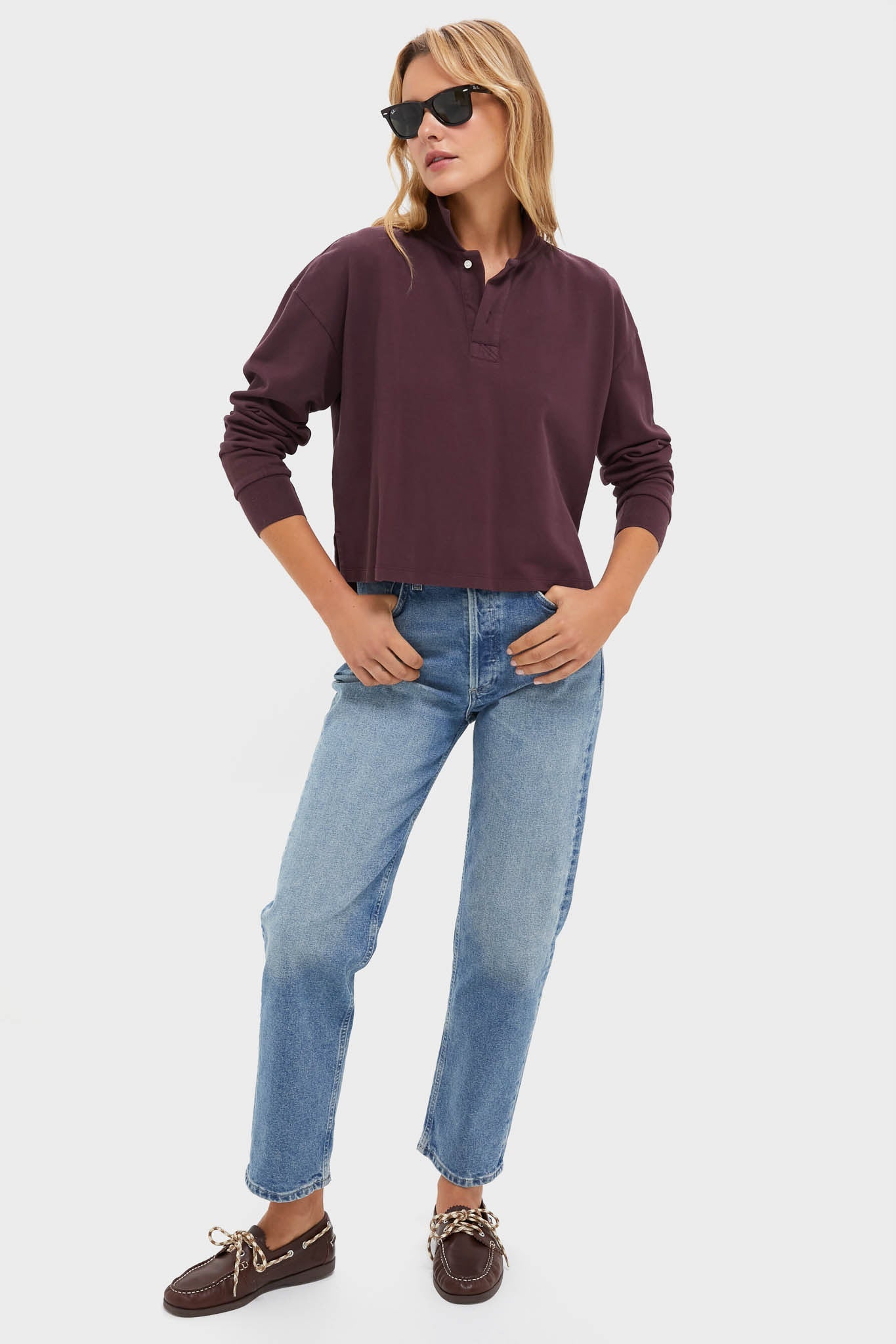 Winetasting Long Sleeve Pique Holmes Boyfriend Polo