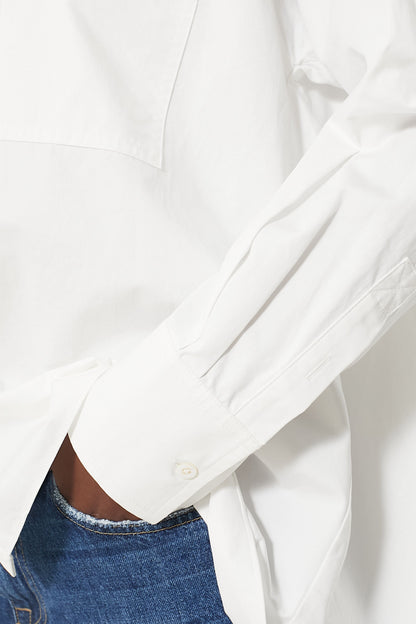 White Cotton Cape Button Down