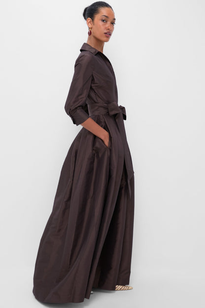 Chocolate Julip Belted Gown