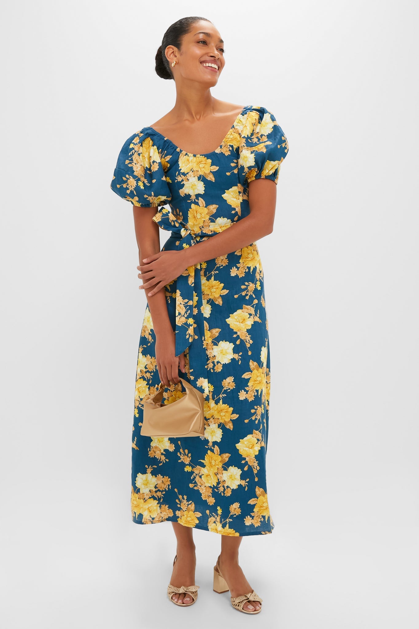 Nora Floral Navy Leiria Midi Dress
