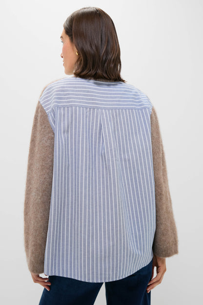 Camel Mallory Combo Knit Turtleneck Sweater