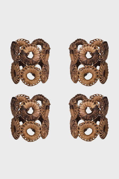 Natural Rustic Ring Napkin Ring Set of 4