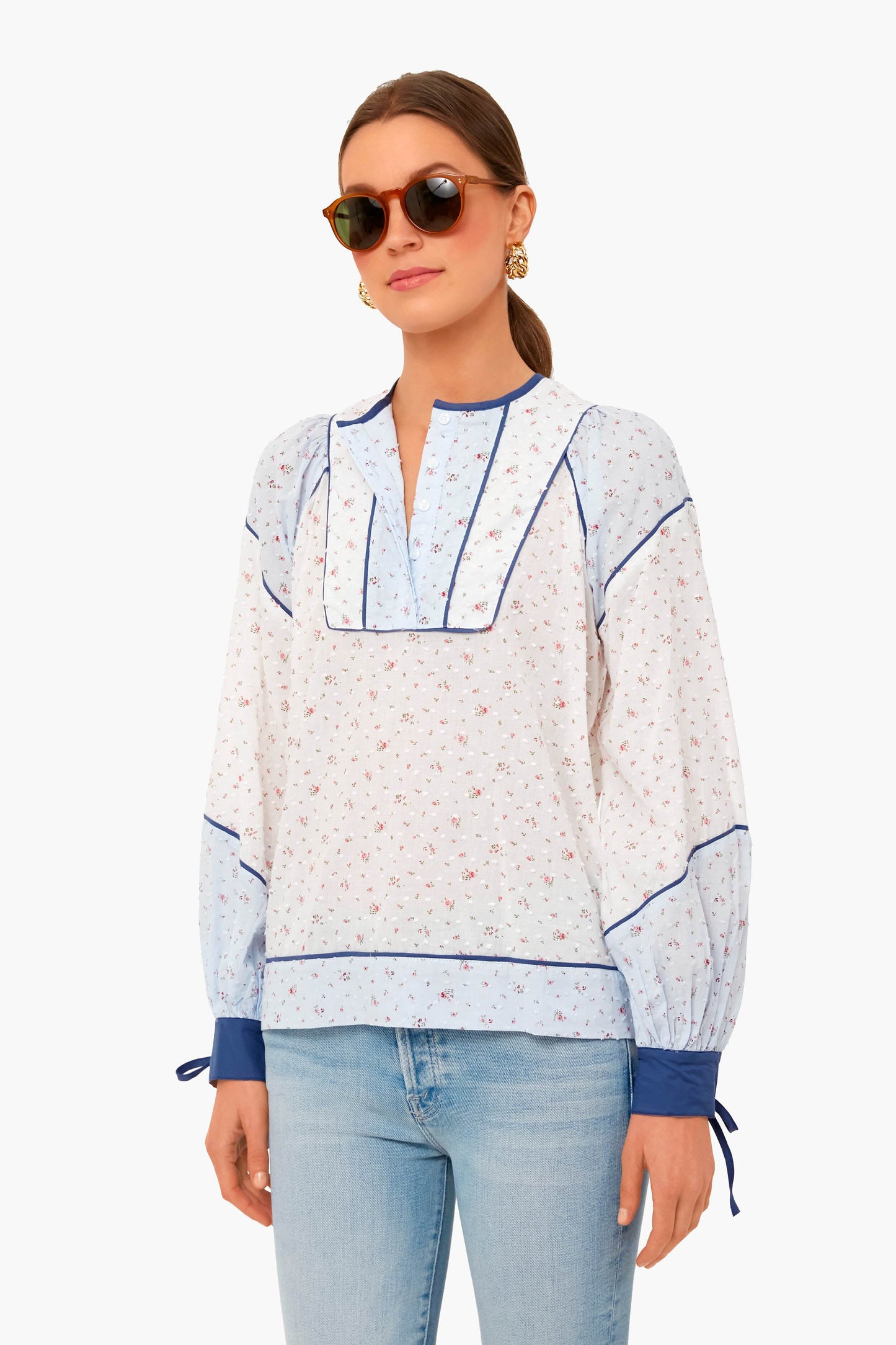 Ditsy Blue And White Rebecca Shirt