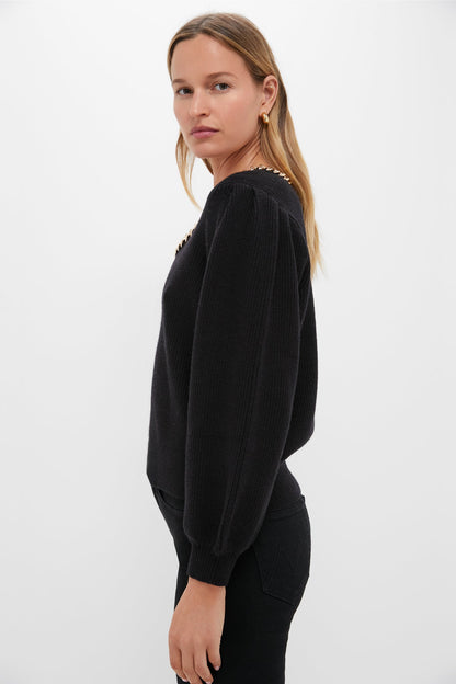 Black and Gold Chain Blythe Sweater