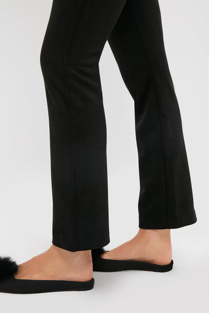 Black Vegan Suede Long Ashford Pants