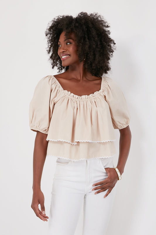 Tan Ric-Rac Layered Suzie Top
