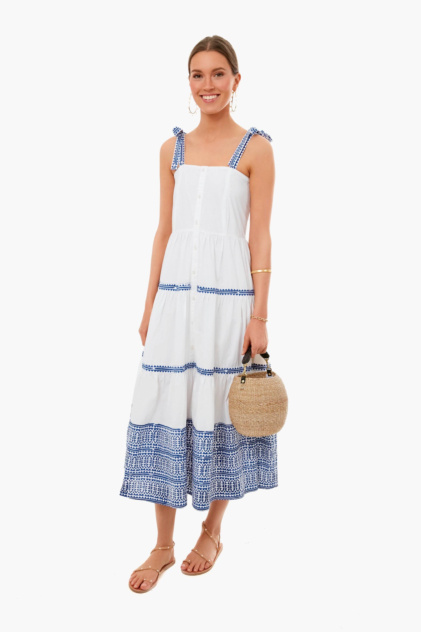 Mykonos Blue Tie Strap Midi