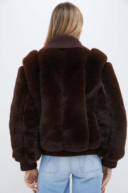 Mahogany Faux Fur Walden Jacket