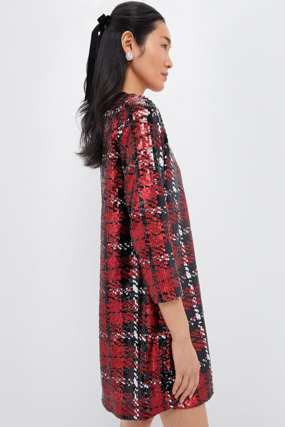 Red Sequin Pierre Dress