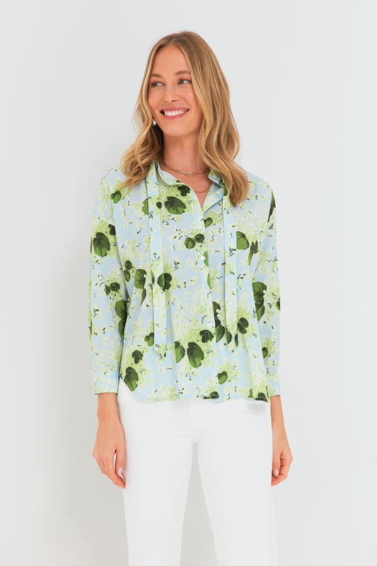 Hydrangea Blooms Hallie Tie Blouse