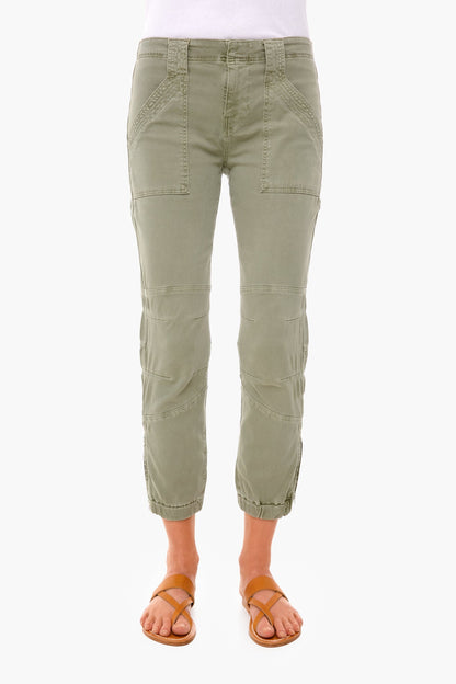 Washed Military Banded Bottom Trapunto Pant