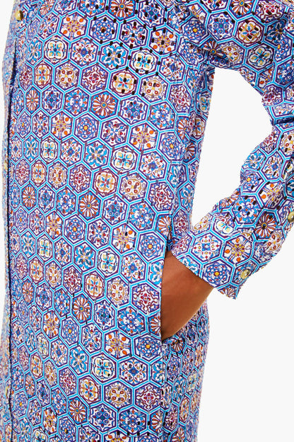 Patchwork Print Oxford Maxi