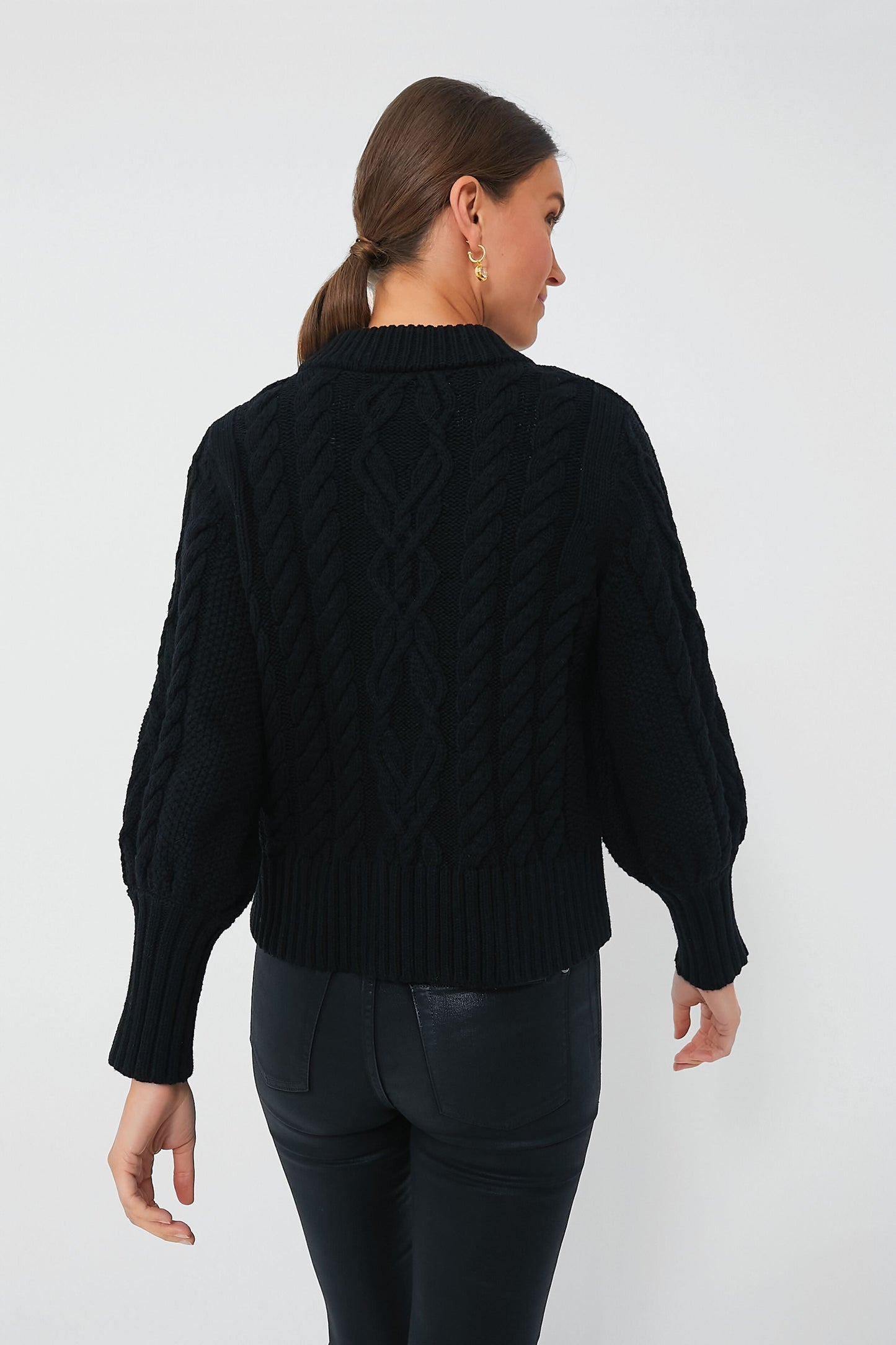 Black Cotton Collins Cardigan
