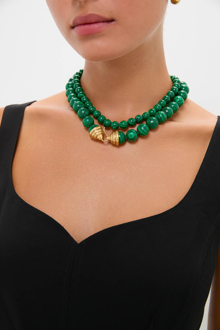 Malachite Double Strand Celine Necklace