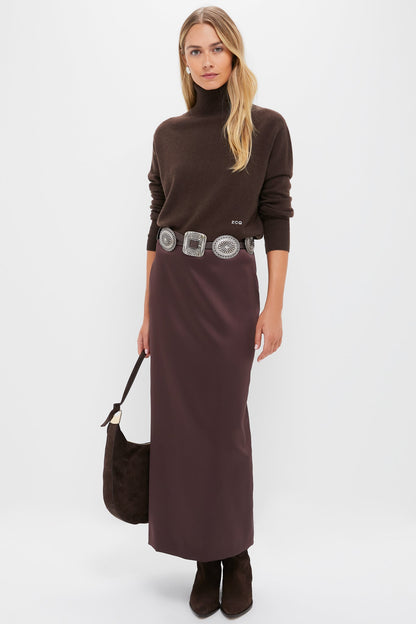 Chocolate Cashmere Turtleneck Sweater