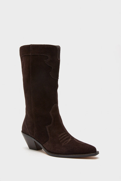 Dark Espresso Suede Wilson Cowboy Boots