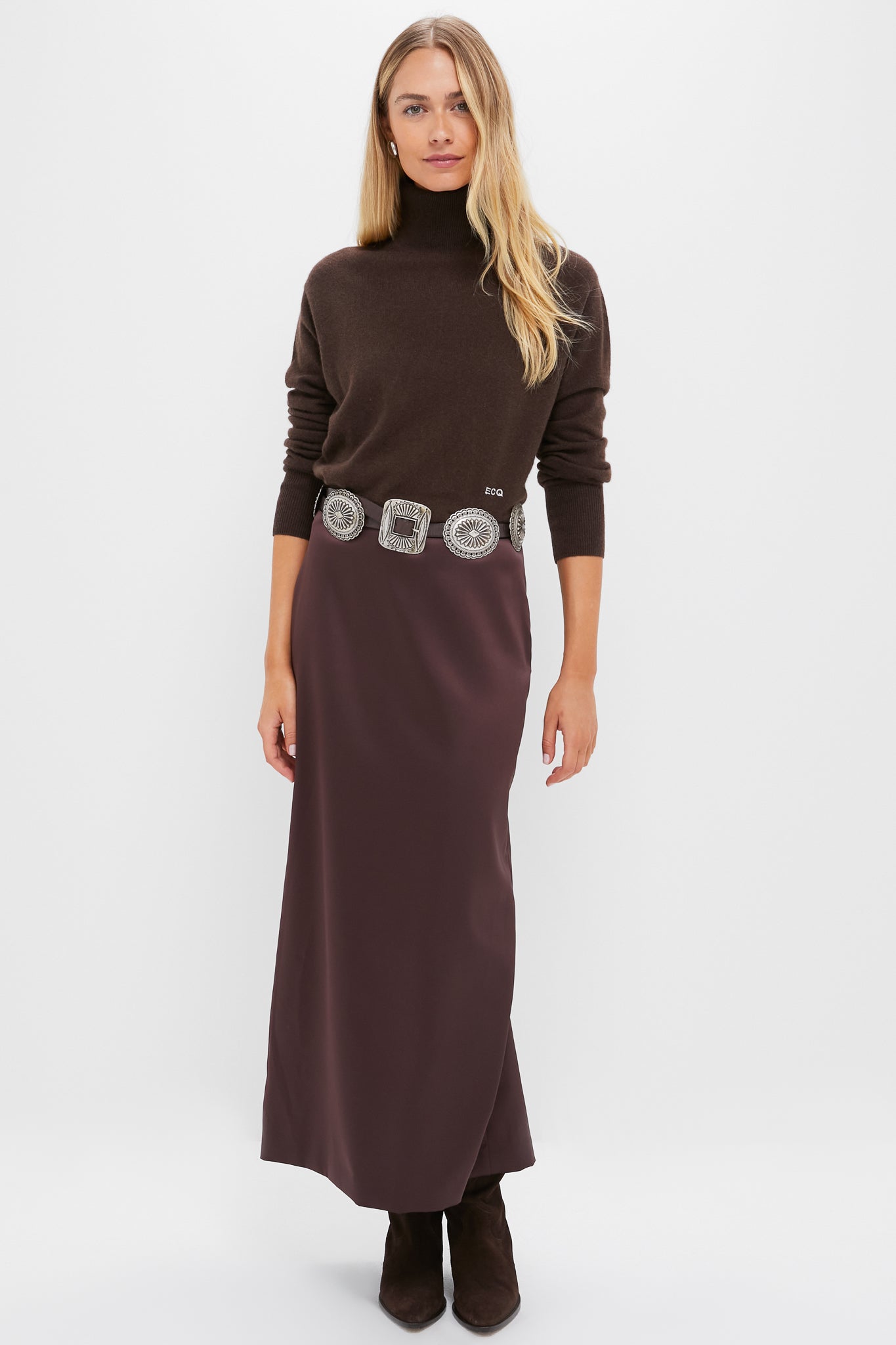 Chocolate Cashmere Turtleneck Sweater