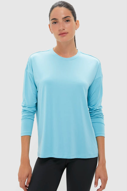 Milky Blue Long Sleeve Performance Jersey Ryan Boyfriend Tee