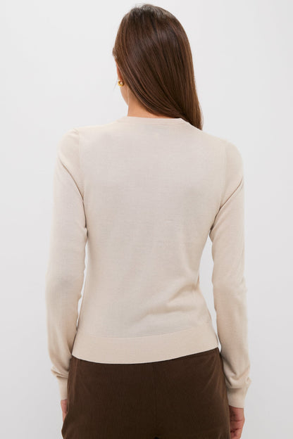 Sandstone Cashmere Silk Long Sleeve Katie Tee