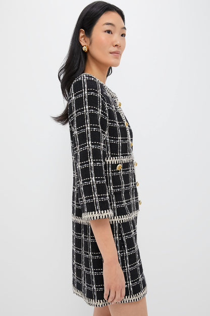 Embellished Black Tweed Onassis Dress