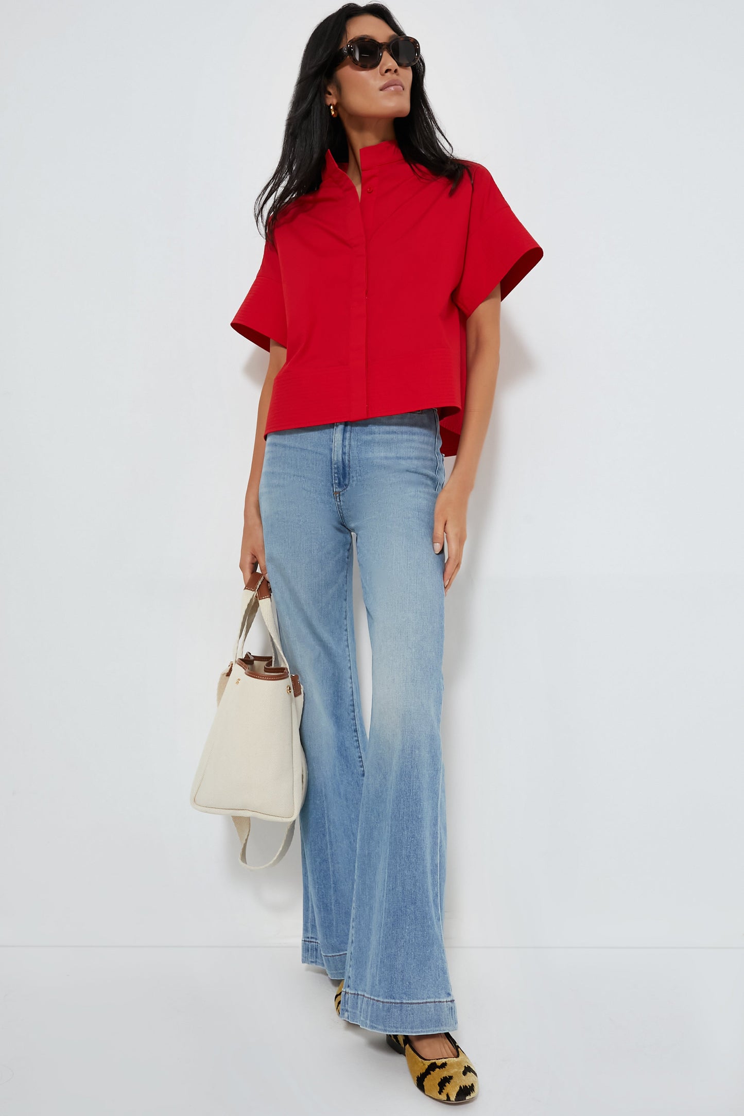 Red Trapunto Stitch Sofia Shirt