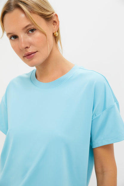 Milky Blue Short Sleeve Performance Jersey Ryan Boyfriend Tee