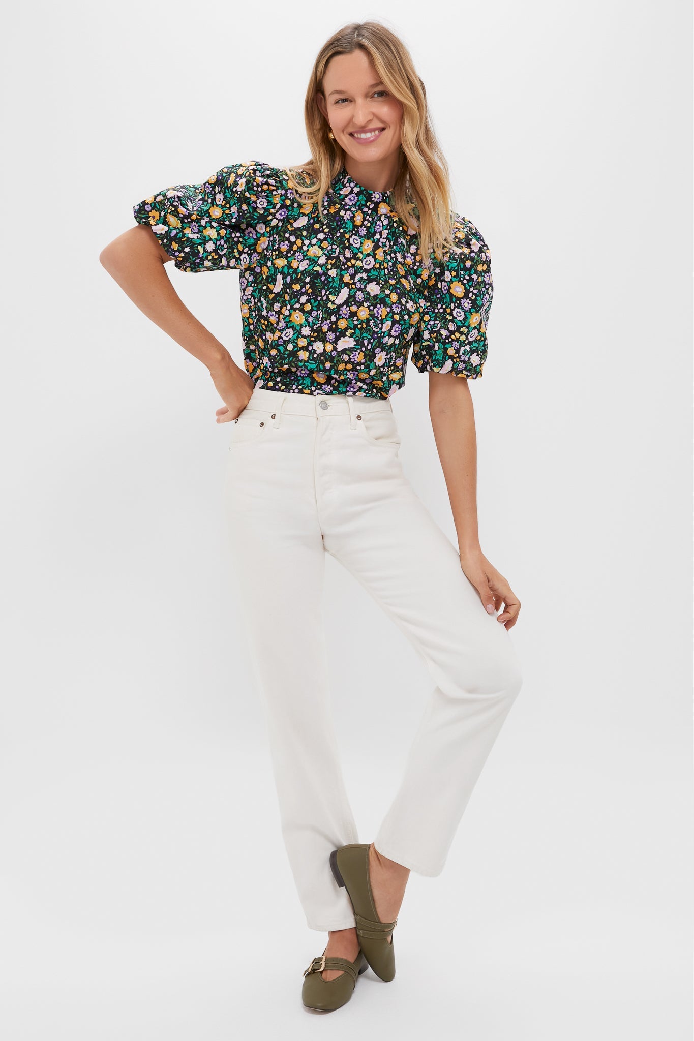 Black Multi Floral Gigi Blouse