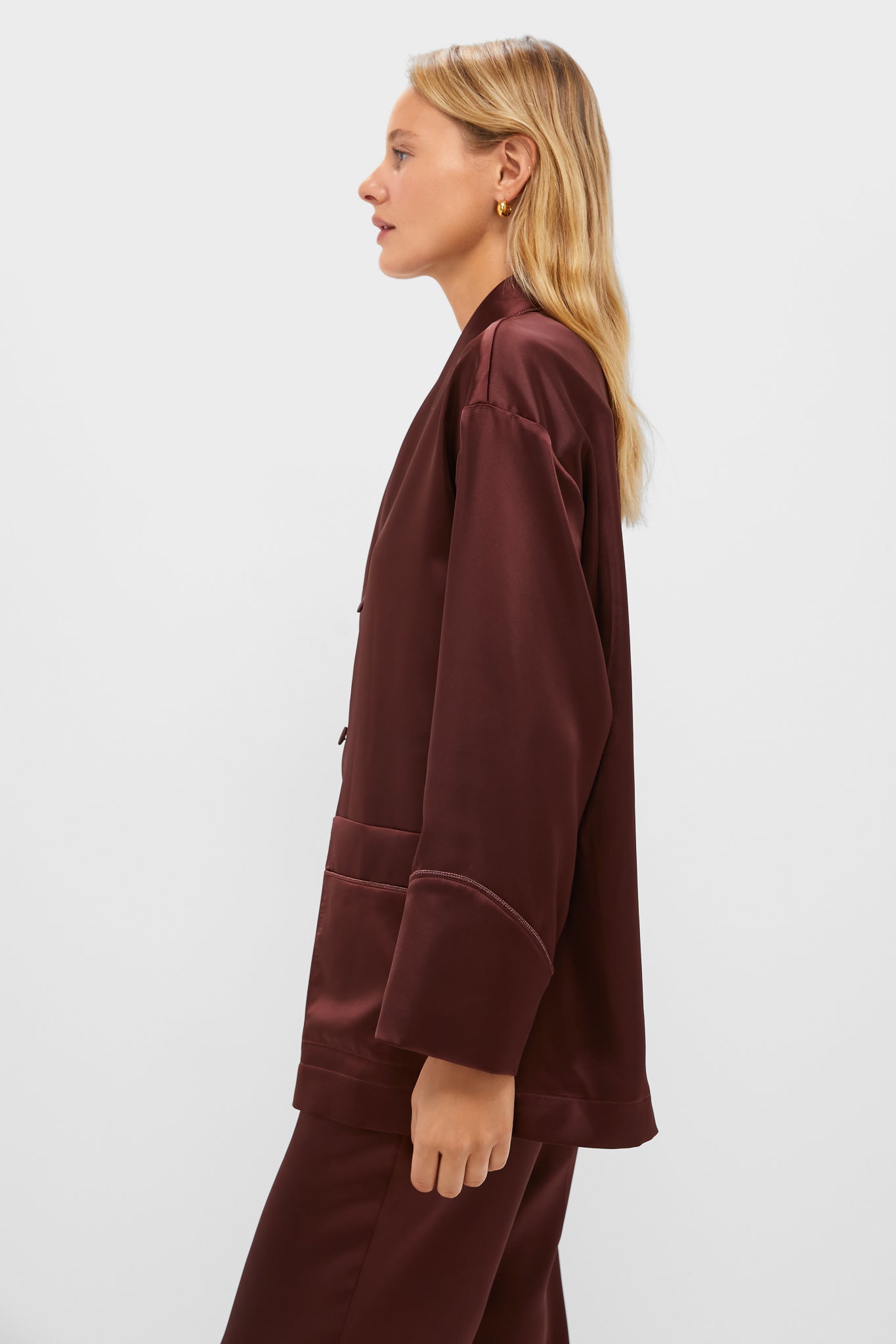 Chocolate Satin Smoking Jacket