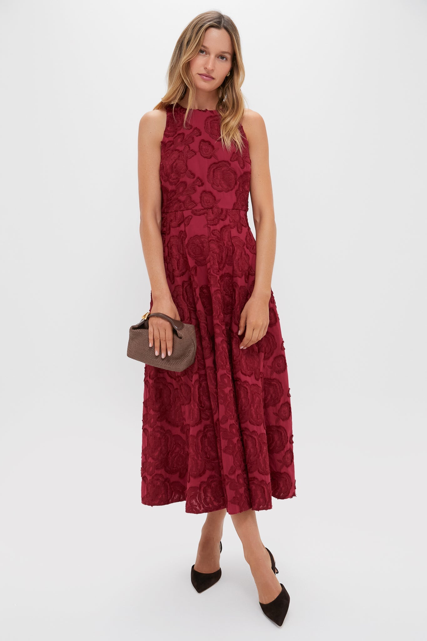Ruby Textured Floral Melina Maxi Dress