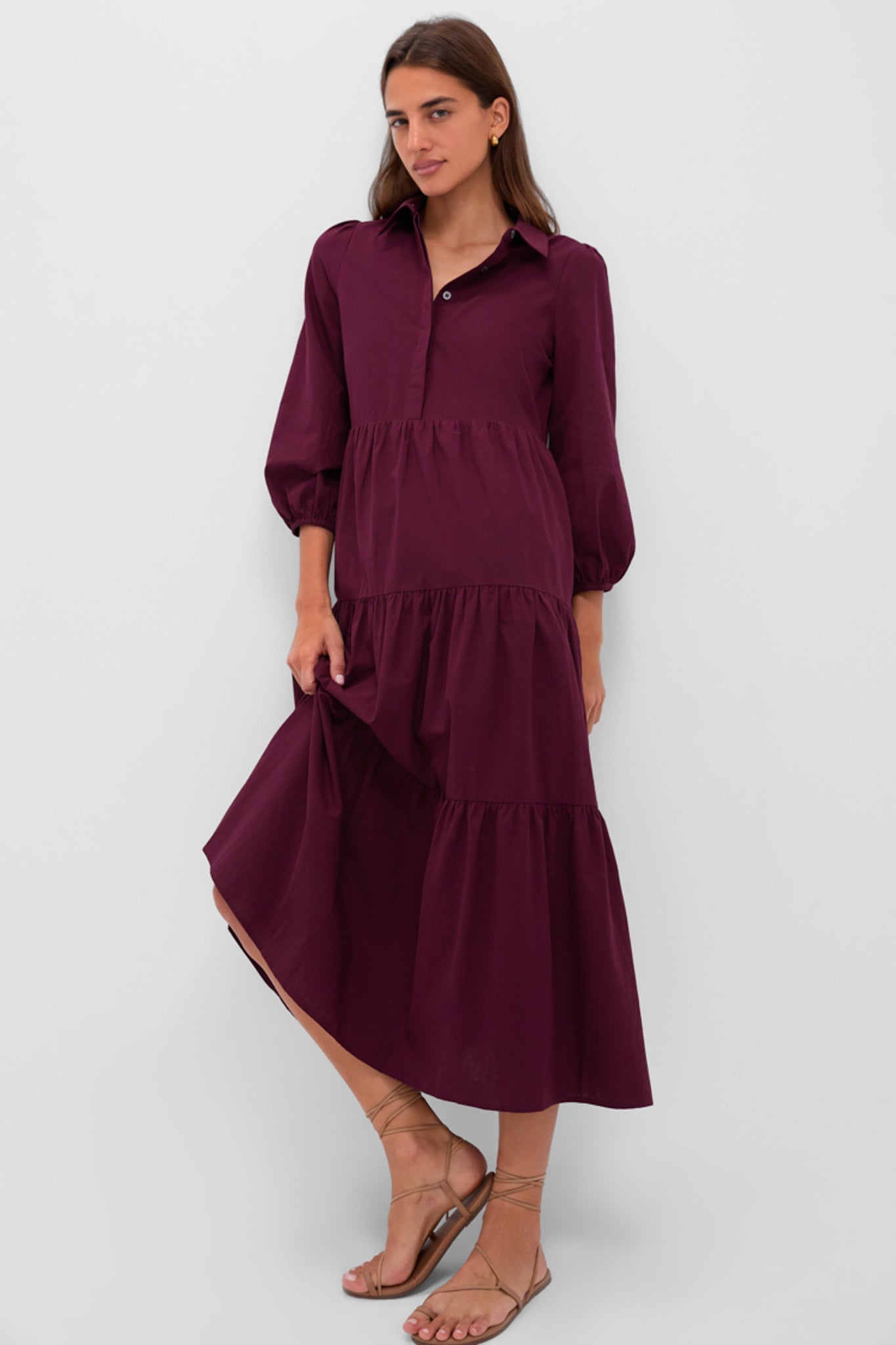 Winetasting Cotton Mabel Maxi Dress