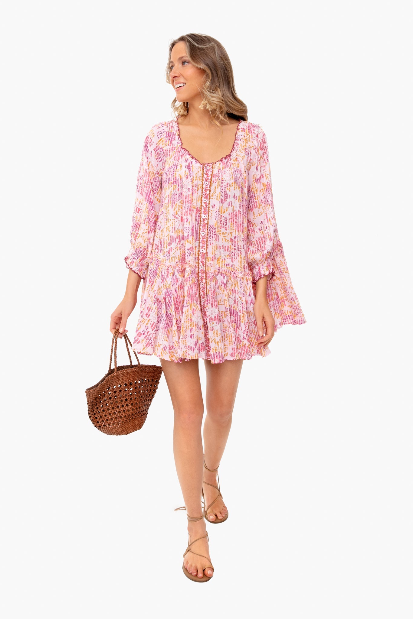 Pink Marigold Tesorino Drop Waist Dress