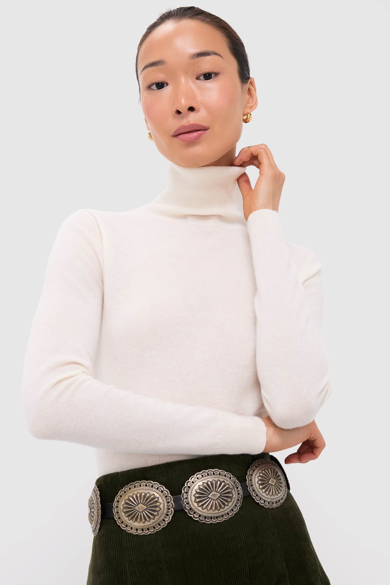 Cream Cashmere Long Sleeve Pullover