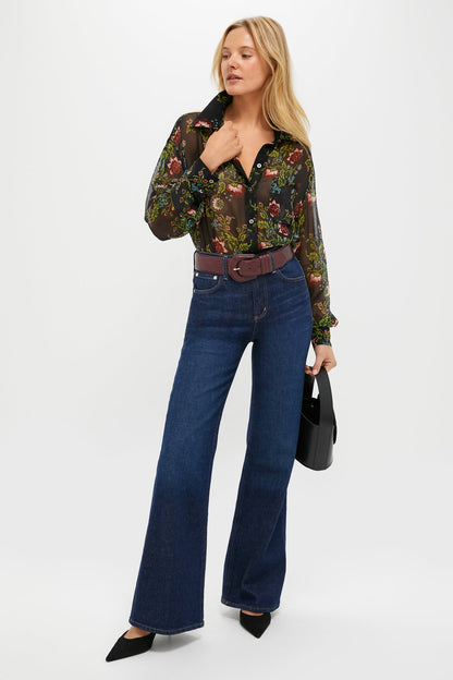 Midnight Moonflower Sheer Alysse Blouse